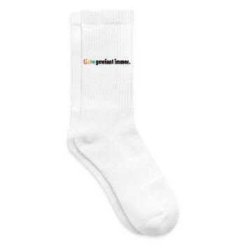 Liebe gewinnt immer Frieden Statement Vielfalt - Tennissocken - Weiß - Rechts