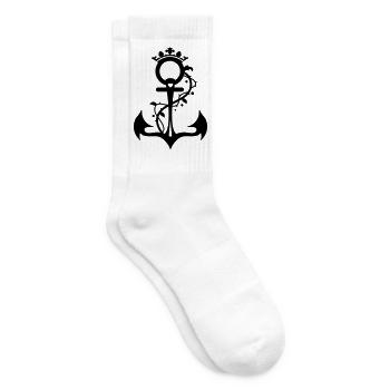 Der stilisierte Anker - Glaube Liebe Hoffnung - Tennissocken - Weiß - Rechts