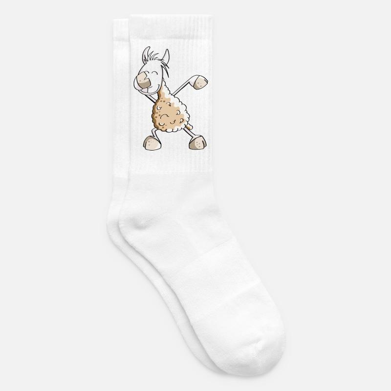 Dab Dance Lama - Dabbing Alpaca - Fun Comic - Chaussettes de tennis - blanc