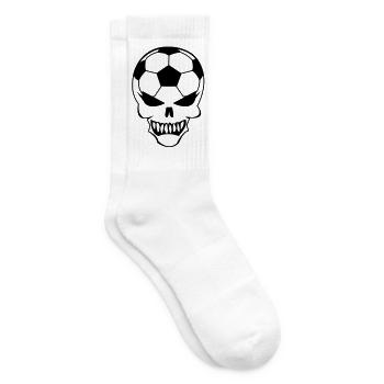 Fußball-Totenkopf - Tennissocken - Weiß - Rechts