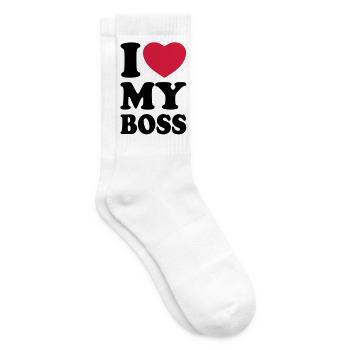 I love my boss - J'aime mon patron - Chaussettes de tennis - blanc - Droite