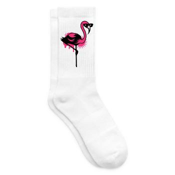 Le flamant rose avec des lunettes de soleil - Chaussettes de tennis - blanc - Droite