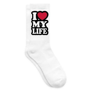 I love my life - Tennis socks - white - Right