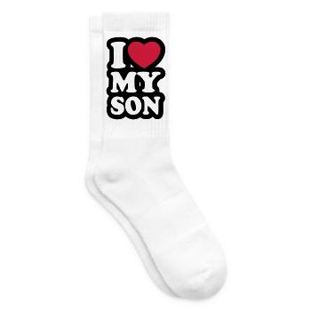 I love my son - Ich liebe meinen Sohn - Tennissocken - Weiß - Rechts