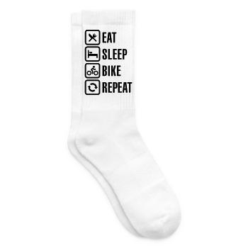Mangez la répétition de vélo de sommeil - Chaussettes de tennis - blanc - Droite