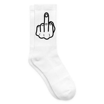 middlefinger Mittelfinger - Tennissocken - Weiß - Rechts