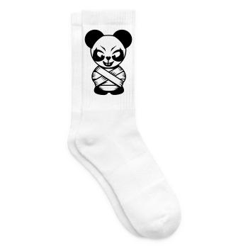 Panda avec camisole de force et yeux fous - Chaussettes de tennis - blanc - Droite