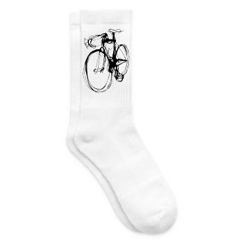 Bike Line Art – Motiv für Fahrradfans - Tennissocken - Weiß - Rechts