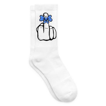 Hand Fuck You! Mittelfinger! süß cool Symbol - Tennissocken - Weiß - Rechts