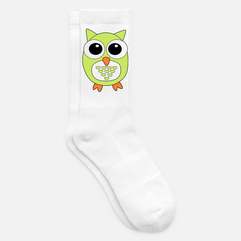 Eule grüne Eule - Tennissocken - Weiß