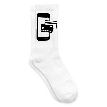 Telefon mit Kreditkarte Visa PIN Karte - Tennissocken - Weiß - Rechts