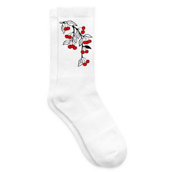 Kirschen - Tennissocken - Weiß - Rechts