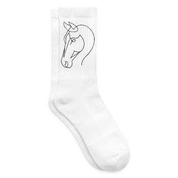 Sketch of the black horse - Tennis socks - white - Right