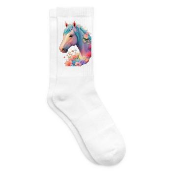 Flower Horse - Tennis socks - white - Right