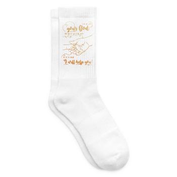 Jesaja Bibelvers Ich helfe dir - Tennissocken - Weiß - Rechts