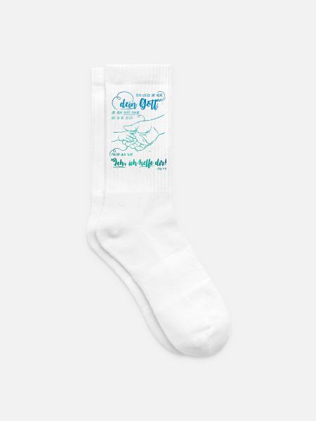 Jesaja Bibelvers Ich helfe dir - Tennissocken - Weiß