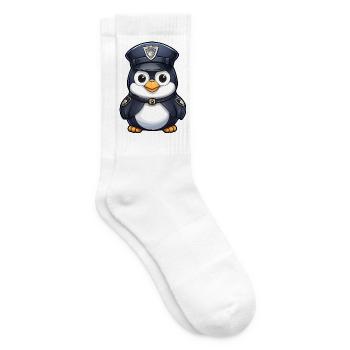 Pingouin policier - Chaussettes de tennis - blanc - Droite