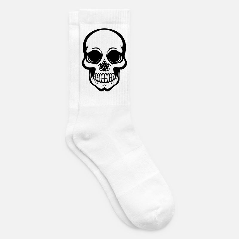 Totenkopf - Tennissocken - Weiß