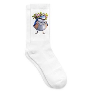 Vogel Blumenkranz - Tennissocken - Weiß - Rechts