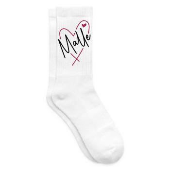 Malle Herz - Tennissocken - Weiß - Rechts