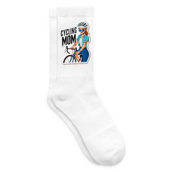 Cycling Mom Empowerment Sticker - Tennis socks - white - Right