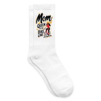 Mama Königin der Bike Lines T-Shirt - Tennissocken - Weiß - Rechts