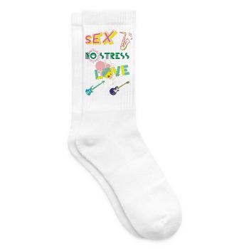 SEX_No stress_Love - Tennis socks - white - Right