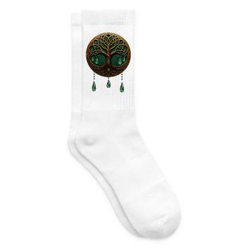 Arbre de vie stylisé - Chaussettes de tennis - blanc - Droite