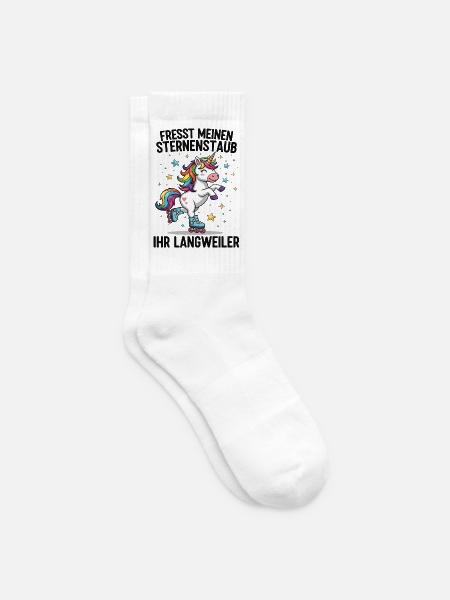 Rollschuh Einhorn - Tennissocken - Weiß