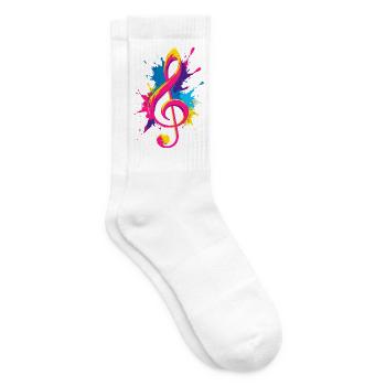 Clé colorée avec éclaboussures de peinture - Chaussettes de tennis - blanc - Droite