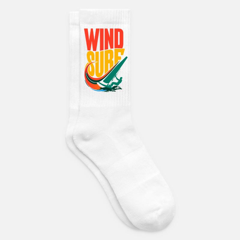 Vibrant Pop Art Windsurf Design - Tennis socks - white