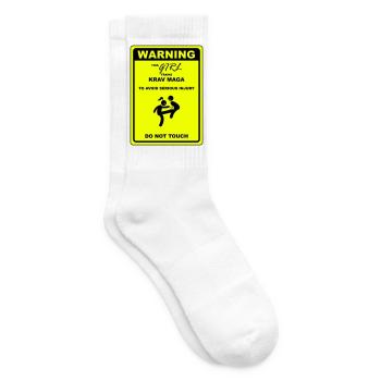 Warnung! Dieses Mädchen macht Krav Maga - Tennissocken - Weiß - Rechts