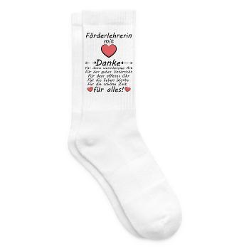 Förderlehrerin Danke sagen zum Abschied - Tennissocken - Weiß - Rechts
