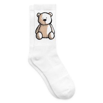 nounours, ours en peluche, petit ourson mignon - Chaussettes de tennis - blanc - Droite