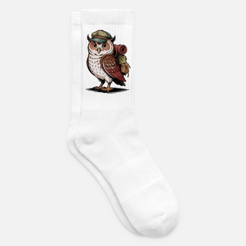 Hibou errant avec sac à dos - Chaussettes de tennis - blanc