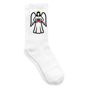Angel-Couple-with-Heart-Pictogram-2 - Tennis socks - white - Right