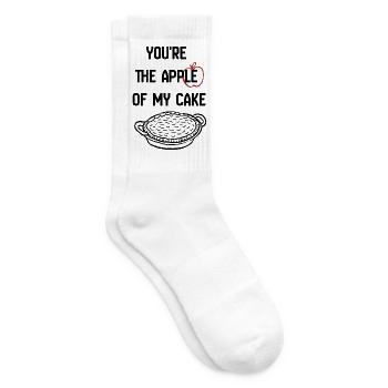 Apfel-mies-Kuchen-Wortspiel-Illustration - Tennissocken - Weiß - Rechts