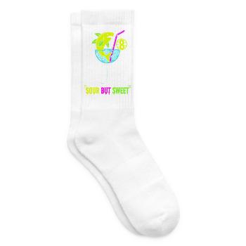 Sour But Sweet 8. Geburtstag Zitronenhai - Tennissocken - Weiß - Rechts