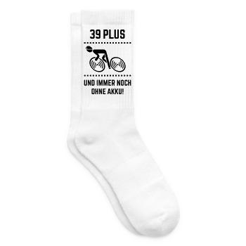 39 Plus – Immer Noch Ohne Akku! Fahrrad Rennrad B - Tennissocken - Weiß - Rechts