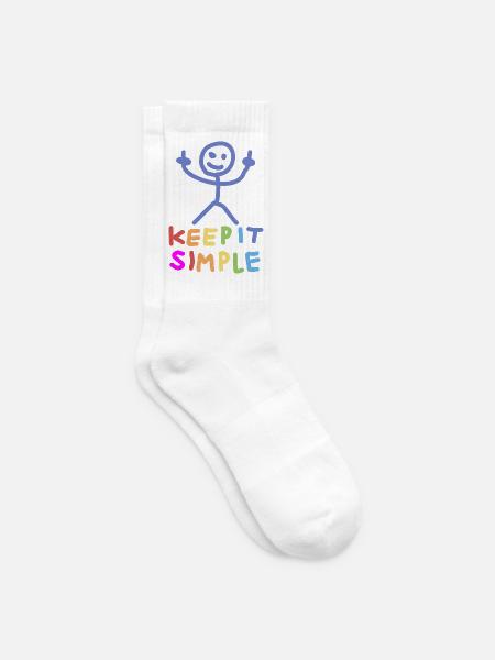 Strichmännchen Mittelfinger - Tennissocken - Weiß