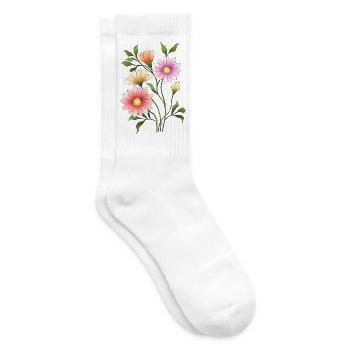 Fleur - Chaussettes de tennis - blanc - Droite