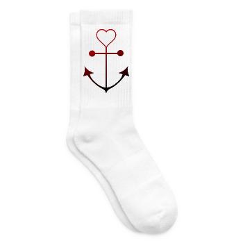 Herzanker  - Tennissocken - Weiß - Rechts