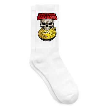 Built From Bad Days Totenkopf Skull Motivation - Tennis socks - white - Right