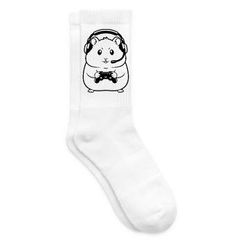 Gamer Hamster Controller Outline - Tennis socks - white - Right