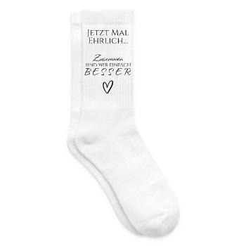 Zusammen sind wir einfach besser - Pärchen / Team  - Tennissocken - Weiß - Rechts