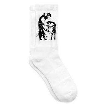 Figures abstraites s’embrassent créativement - Chaussettes de tennis - blanc - Droite