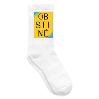 Obstiné en contraste jaune - Chaussettes de tennis - blanc - Droite