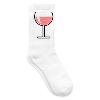 Roséweinglas Rund Offen (Roséwein / Wein / 2C) - Tennissocken - Weiß - Rechts
