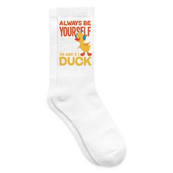 Funny Ducks Motif Ducks Lover Sayings - Tennis socks - white - Right