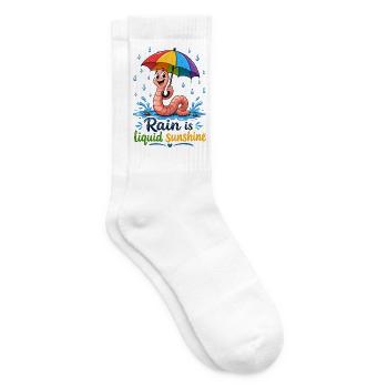 Earthworm with colorful umbrella - Tennis socks - white - Right